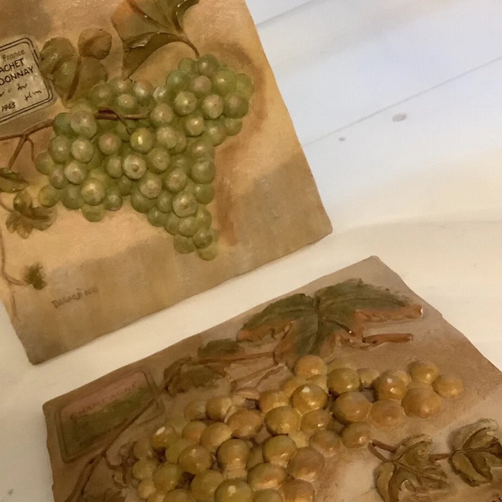 Vintage wall art 1970s Champagne Pel Rogon Montrachet  Chardonnay Danhui Nai.